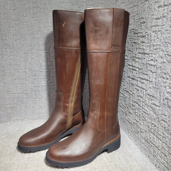 Timberland Shoes - Timberland Graceyn Tall Zip Waterproof Boots Brown Leather Women's Size 6 US